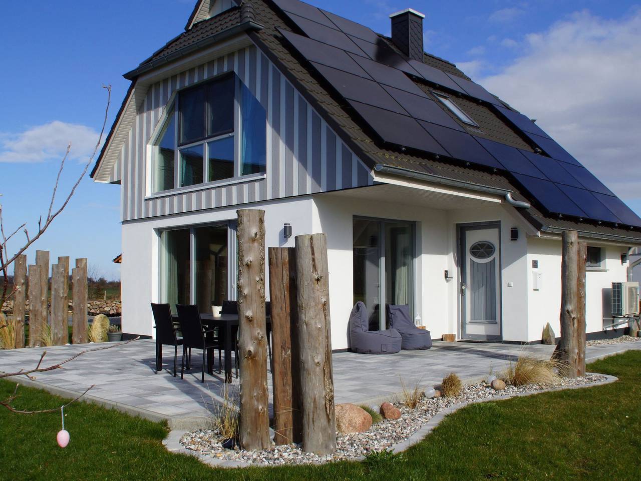 Ganze Ferienwohnung, Haus Meerzeit am Bodden zw. Darss/Rügen mit Kamin & Sauna - Ferienhaus Meerzeit in Altenpleen, Stralsund Umland
