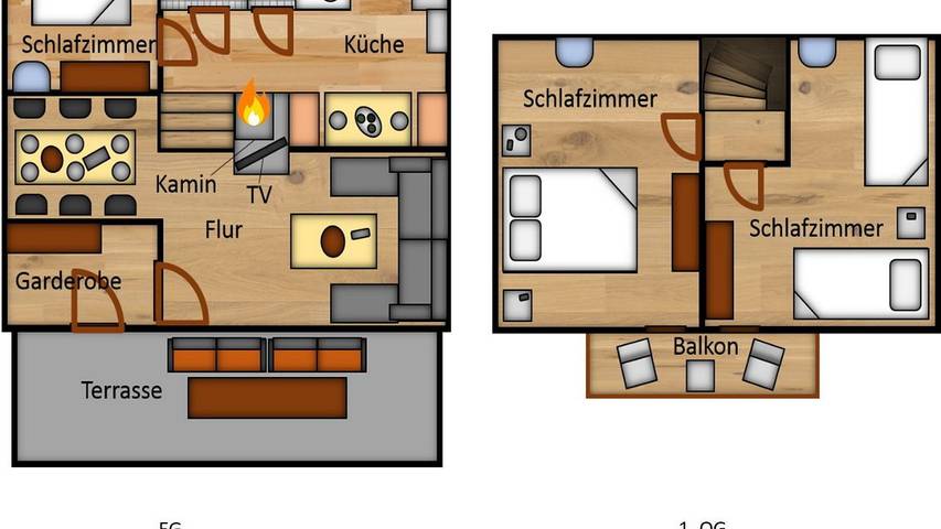 Ferienhaus für 6 Personen, mit Garten und Sauna sowie Balkon in Kirchheim - 2