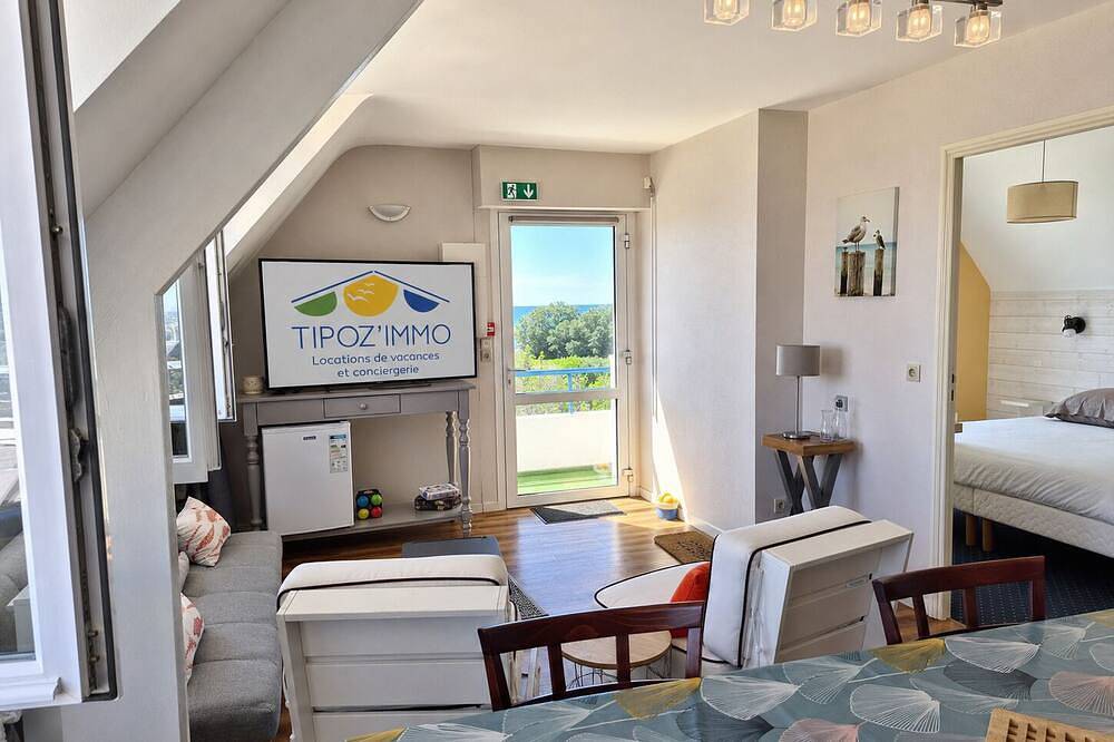 Ganze Wohnung, Tipoz'Immo • l'Océan Duplex•sea view•access on foot•pets welcome in Penhors, Pouldreuzic