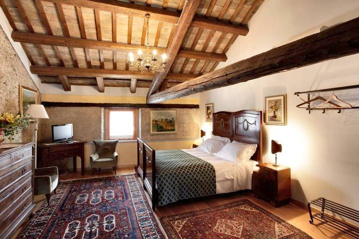 Maison de campagne pour 3 personnes, avec Jardin ainsi que Piscine et Vue dans Passariano