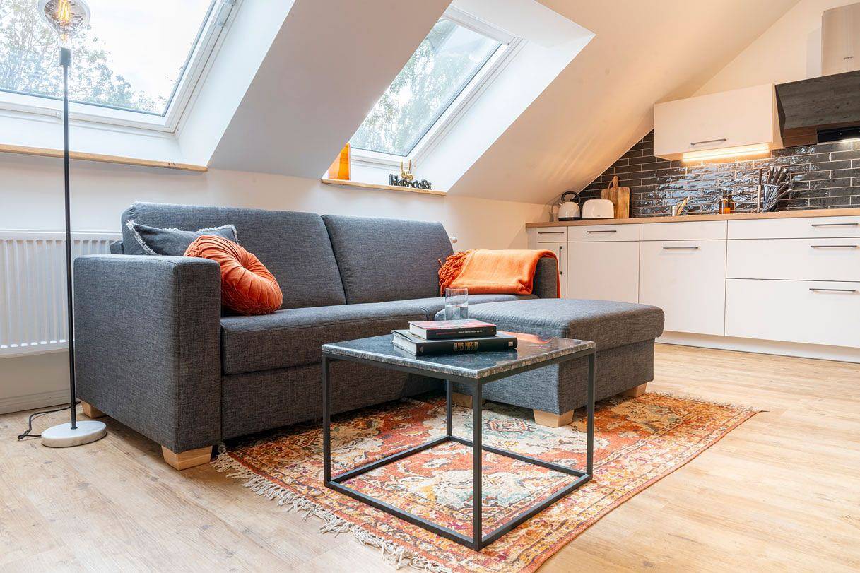 Ganze Wohnung, Ferien mit Design - Ferienwohnung Bowie auf dem Angeliter Ferienhof Taarstedt in Taarstedt, Schleswig-Flensburg
