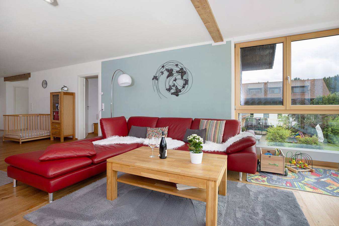 Ganze Wohnung, Ferienwohnung 'Auf Dem Haldershof Og' mit Bergblick, privater Terrasse und Wi-Fi in Wangen im Allgäu, Region Bodensee-Oberschwaben