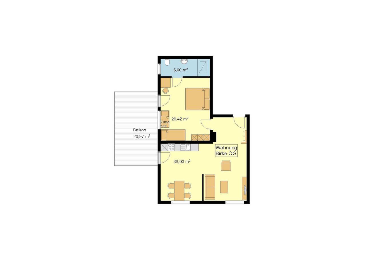 Ganze Wohnung, Apartment 'Birke' mit Gemeinschaftsgarten, Wlan und Klimaanlage in Deggenhausertal, Bodenseekreis