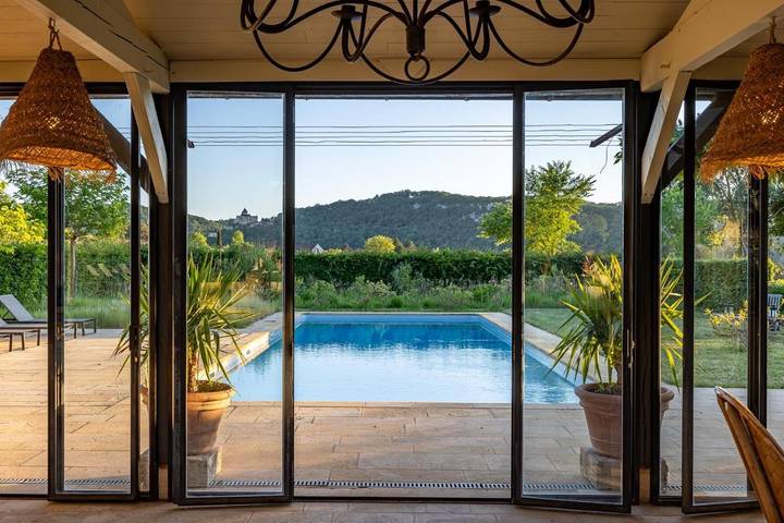 Maison de vacances pour 10 personnes, avec Terrasse et Jardin ainsi que Piscine et Vue