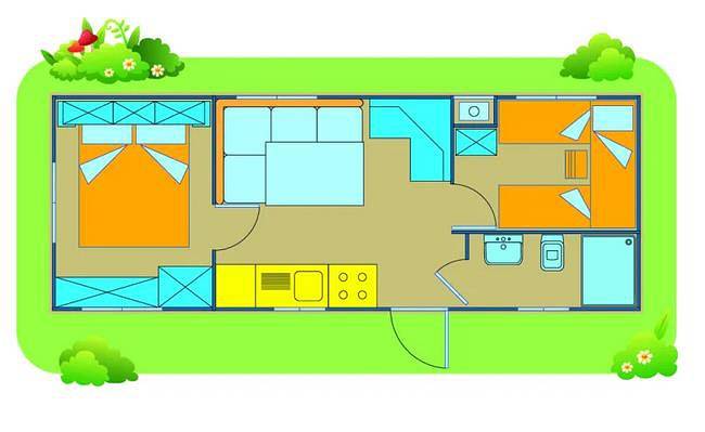 Camping Bella Italia Sardinia Mobilehome Happy Easy für 6 Personen in Arboriamar, Sorso