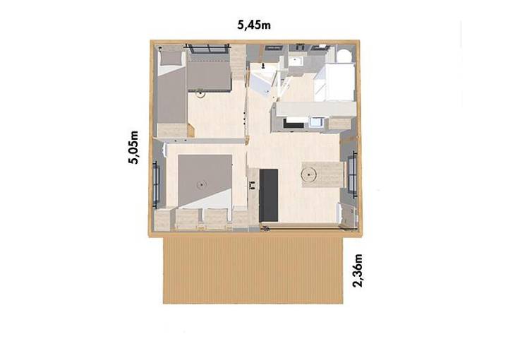 Hôtel pour 2 personnes, avec piscine et jardin à Galéria - 2