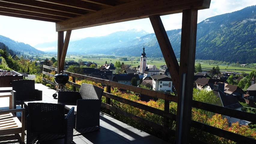 Ferienwohnung für 5 Personen, mit Garten und Sauna sowie Ausblick