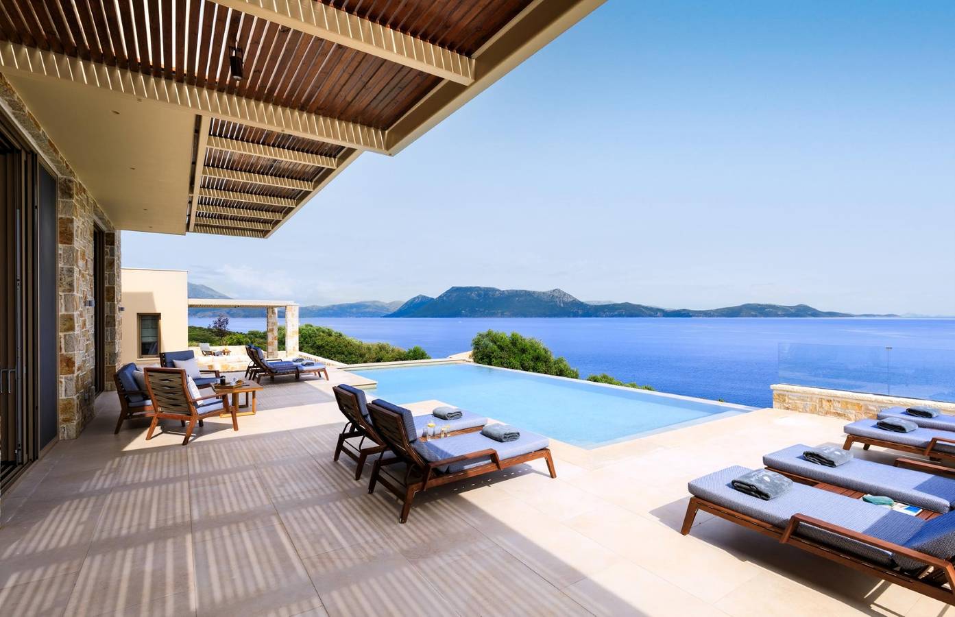 Elegant Contemporary Villa with Spectacular Ionian Views and Sea Access in Katomeri, Meganisi