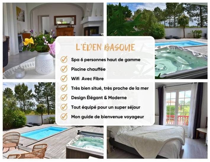 Location de vacances pour 6 personnes, avec jardin ainsi que piscine et jacuzzi dans Golf de Chiberta - 3