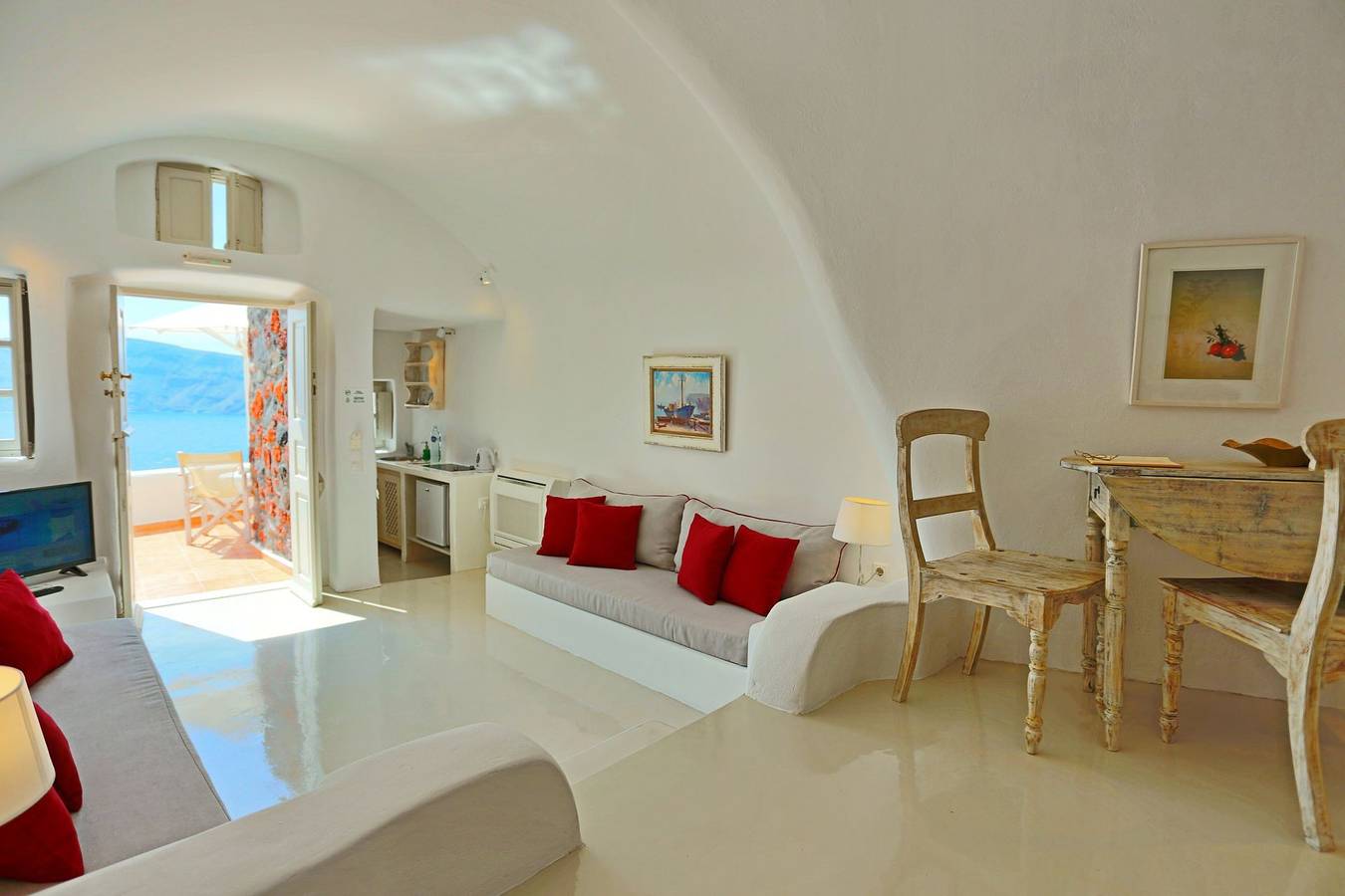 Villa für 3 Personen mit Meerblick in Ormos Ammoudiou, Oia