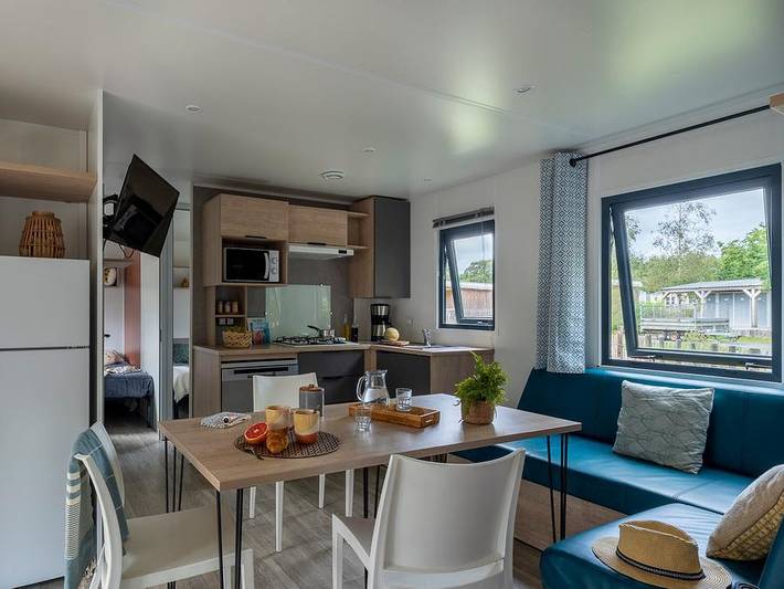 Camping Les Alizés - Mobilheim 8 personen - Presta + 40m² - 4 Schlafzimmer 2 Badezimmer Tv + Klimaanlage in Lannion, Ceinture Dorée
