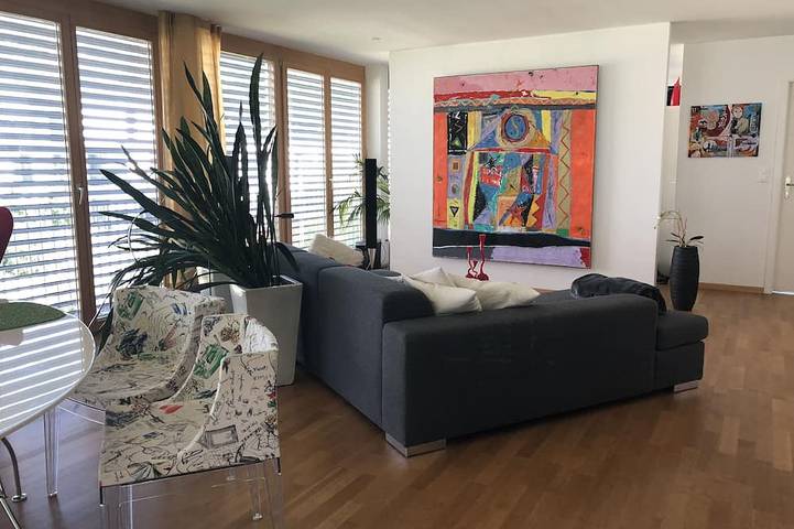 Ferienwohnung für 4 Personen, mit Pool und Balkon sowie Sauna und Whirlpool am Bodensee (Schweiz)