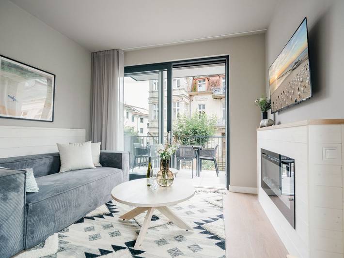 Ferienwohnung für 4 Personen, mit Balkon und Sauna, mit Haustier in Ahlbeck