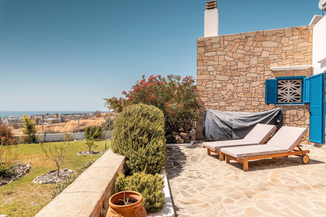 Vakantiehuis 'Kalliope' met Uitzicht op Zee, Wi-Fi en Airconditioning in Gennadi, Rhodos