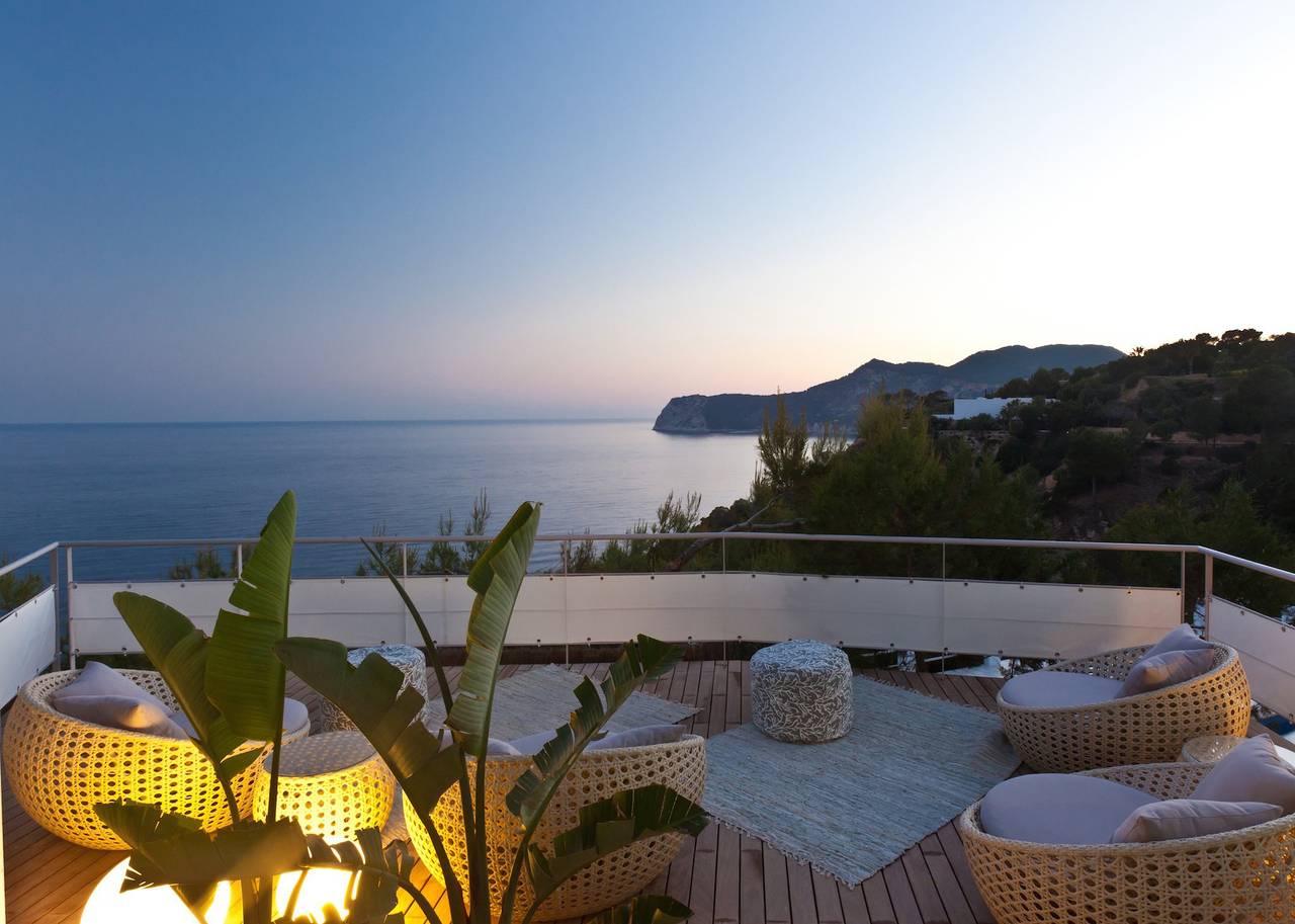 Spectacular Frontline Ibiza Villa | Perched On A Clifftop Close To The Beaches | Villa Vista Es Torrent | 5 Bedrooms | Outdoor Kitchen | Chill Out Area | San Jose in Es Cubells, Sant Josep de sa Talaia