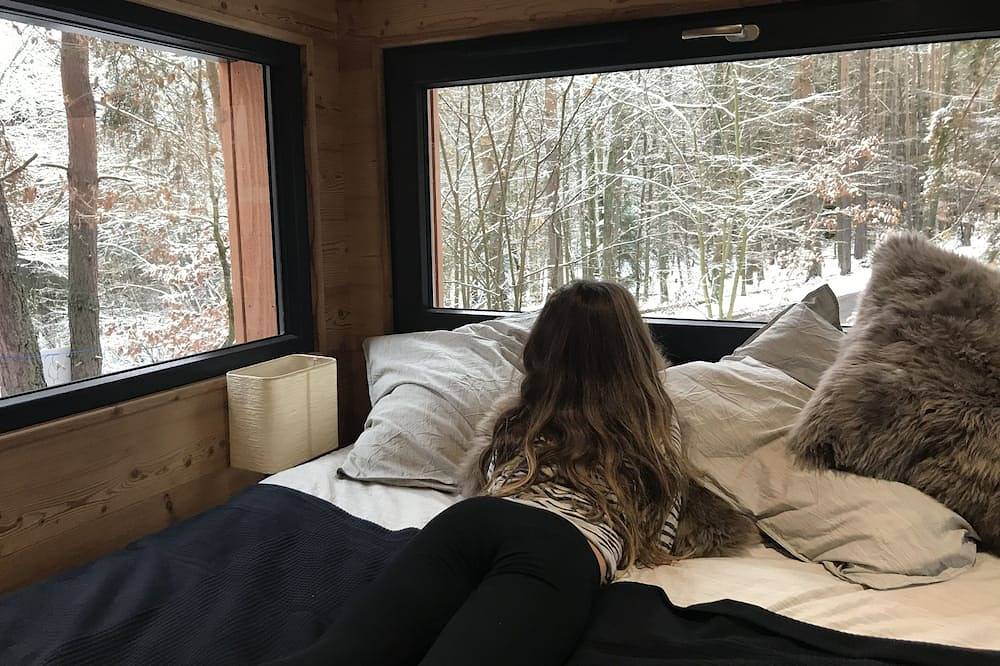 Natur, Wohlbefinden, Luxus und Chic in den Bäumen bei Colmar in Labaroche, Regionaler Naturpark Belchen der Vogesen