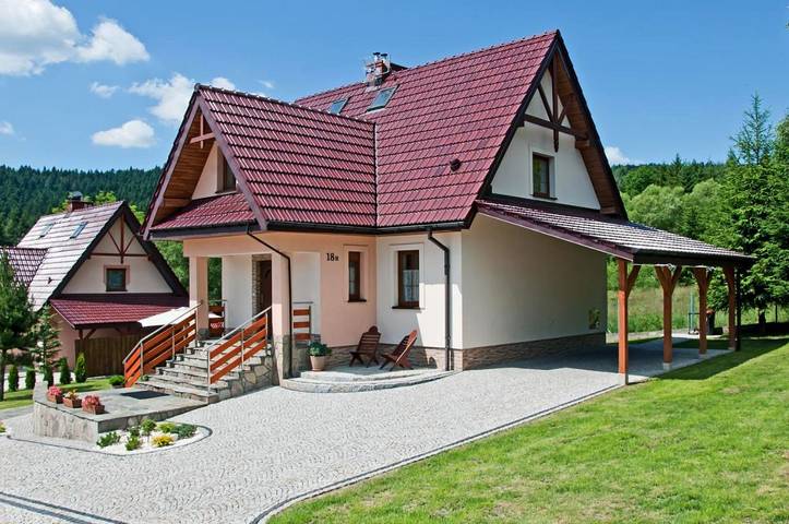 Apartament wakacyjny dla 22 osób, z Balkon i Taras oraz Ogród i Widok w Kamianna