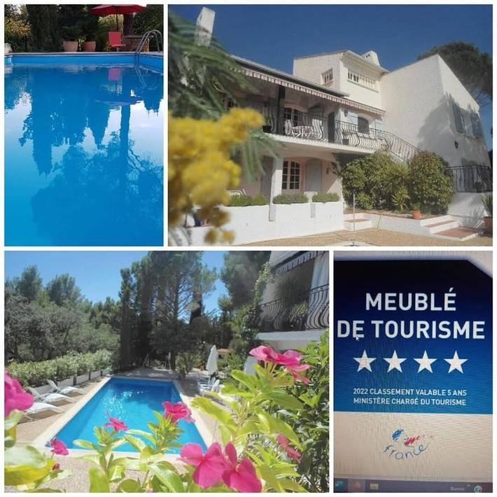 Appartement de vacances pour 3 personnes, avec terrasse ainsi que vue et piscine, animaux acceptés