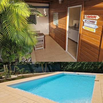 Gîte pour 2 personnes, avec jardin ainsi que piscine et terrasse à Baie-Mahault
