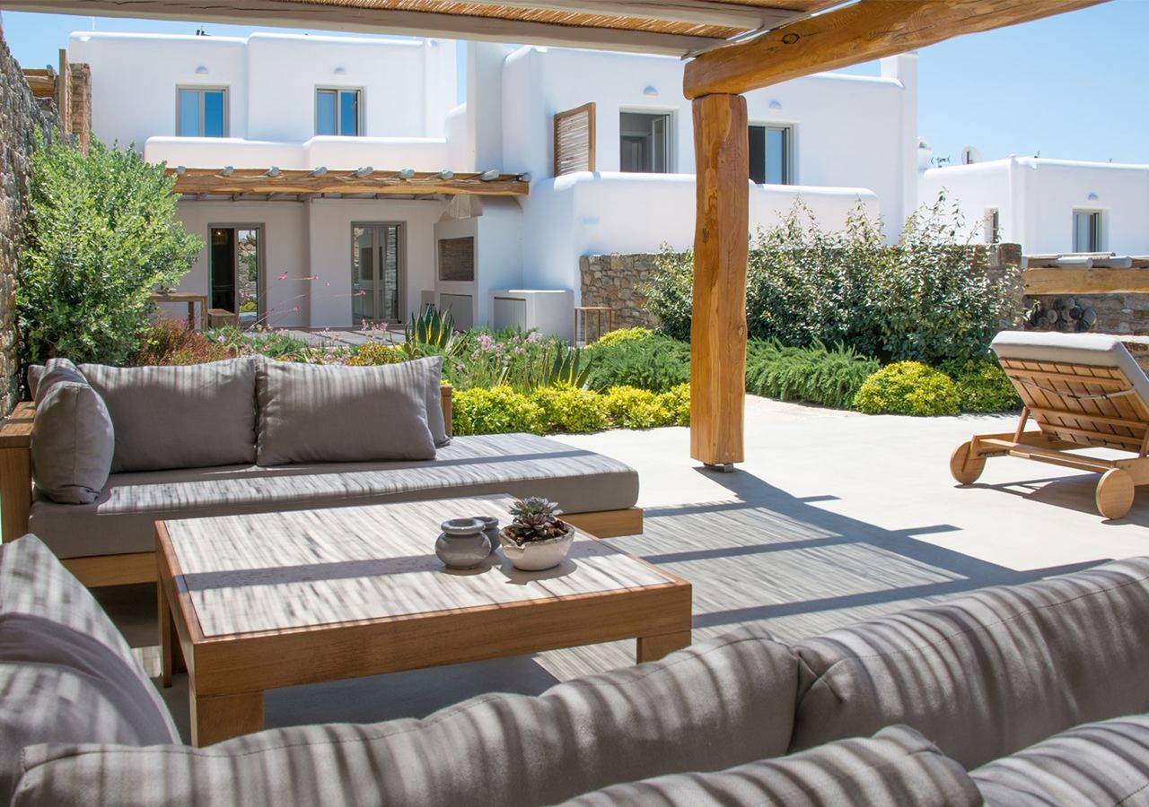 Elegant Mykonos Villa | Villa Rowena | 4 Bedrooms | Breathtaking Sea Views | Spacious Furnished Sun Terrace | Private Outdoor Hot Tub | Bbq Facilities | Shaded Outdoor Dining Area | Agia Sofia, Tourlos in Tourlos (Mykonos), Mykonos