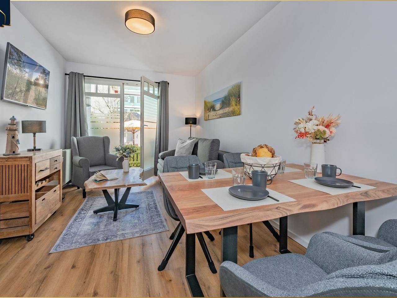 Ganze Ferienwohnung, Regina Maris Ostseestern - Gemütliche Ferienwohnung mit Terrasse und Meerblick – nur 150 m zum Strand in Bansin, Heringsdorf