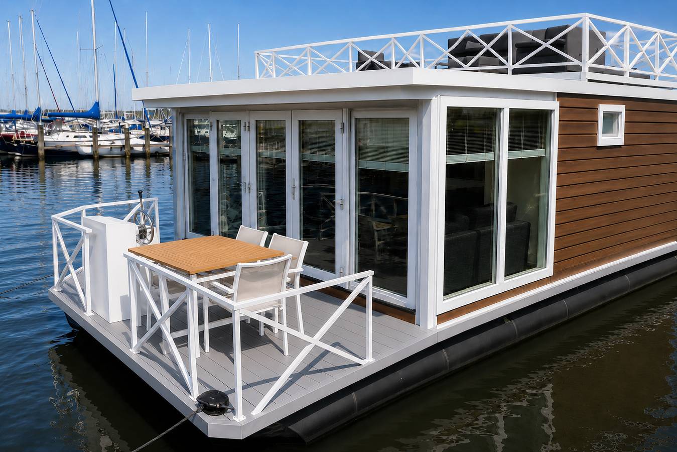Huren Houseboat — Hausboot Veerse Meer mit Dachterrasse | 4 Personen in Niederländische Nordsee