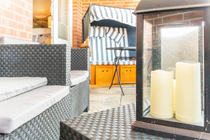 Apartamento inteiro, Apartamento 'Fewo Strandweh em Dornumersiel' com Varanda e Wi-Fi in Westeraccumersiel, Dornum