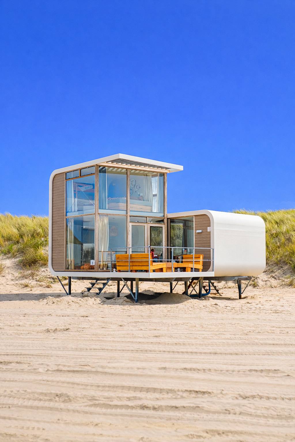 Strandweelde — Strandhäuschen in Nieuwvliet, Zeeuwse Kust