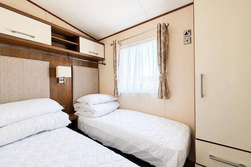 Modern caravan at Felixstowe Beach Holiday Park in Suffolk in Felixstowe, Suffolk