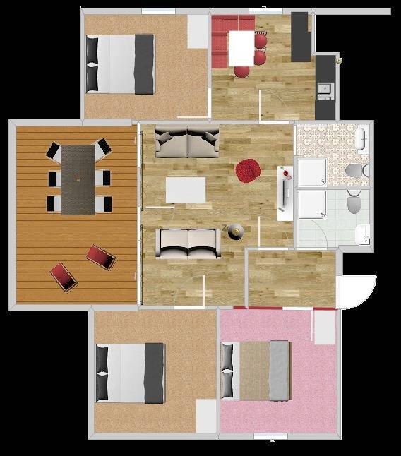 Geheel vakantieappartement, Appartement, toilet en bad/douche gescheiden, 2 slaapkamers in Söll, Kaisergebirge