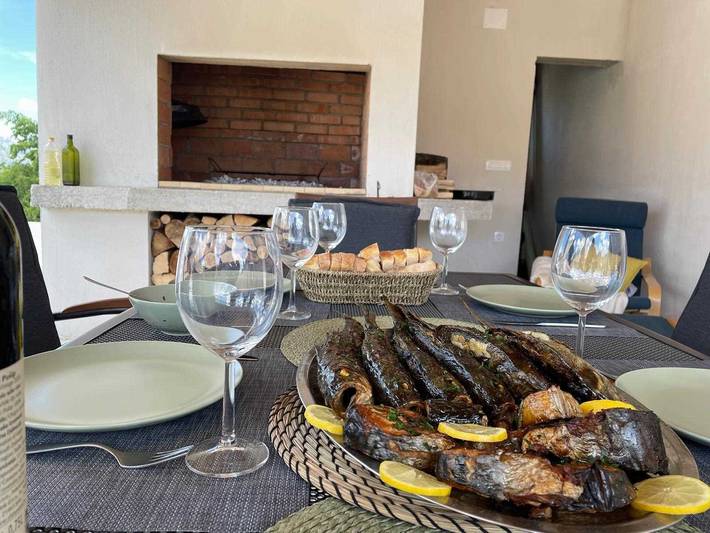 Ferienhaus Fjaka mit Swimmingpool in Pridraga, Donji Karin