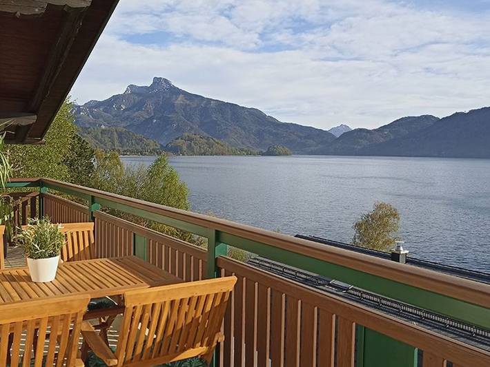 Ferienwohnung für 4 Personen, mit Balkon und Sauna sowie Ausblick und Seeblick am Mondsee