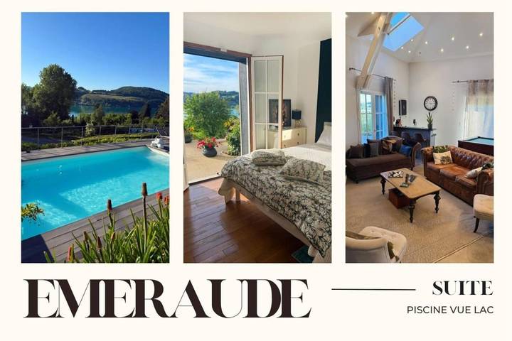 Maison de vacances pour 2 personnes, avec vue sur le lac et terrasse ainsi que piscine et jardin