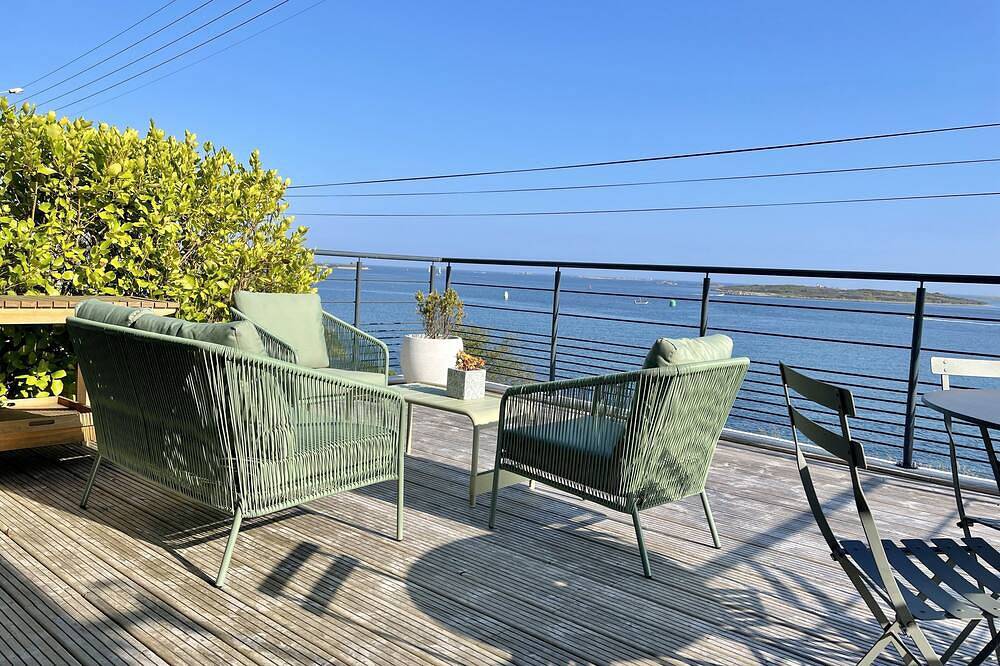 Haus Meerblick auf den Hafen von Aber Wrach in Landéda, Brest und Umgebung
