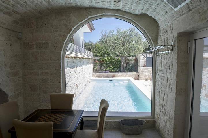 Maison de vacances pour 6 personnes, avec Jacuzzi et Terrasse ainsi que Jardin et Piscine à Santa Lucia (Bari)