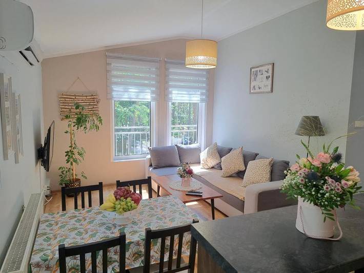 Ferienwohnung für 4 Personen, mit Seeblick und Terrasse sowie Ausblick, mit Haustier in Polen