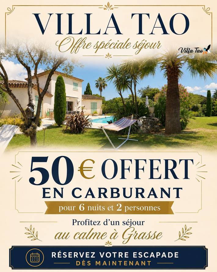 Chambre d’hôte pour 2 personnes, avec jardin et piscine dans les Alpes maritimes