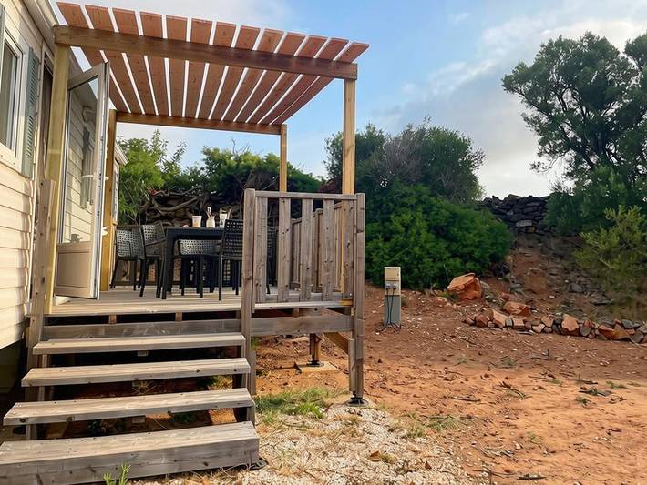 Orris camp - Mobilheim 4 personen - 4 Schlafplätze mit großer Terrasse (mit Klimaanlage) in Caves, Mittelmeerküste (Frankreich)