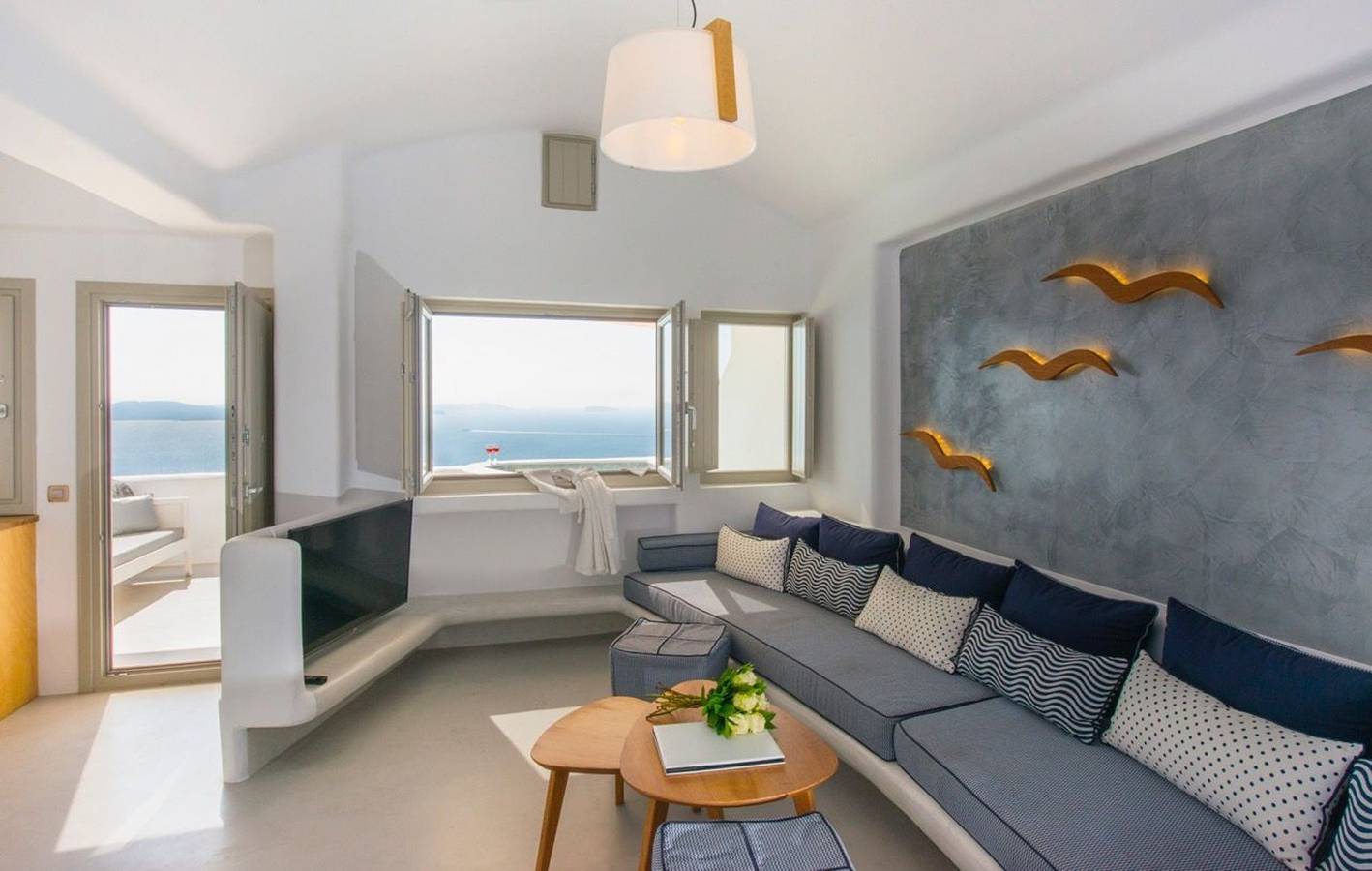 Villa per 4 persone con vista oceano in Oia (Santorini), Santorini