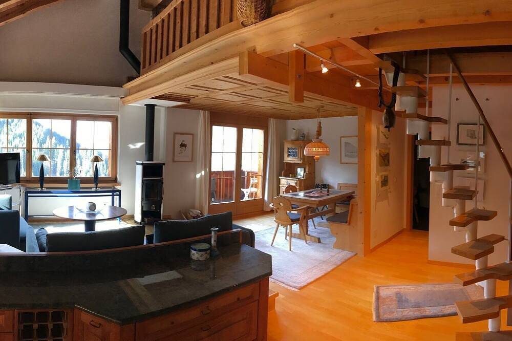 Ganze Wohnung, 3.5 Zimmer Maisonett Wohnung mit traumhafter Bergsicht in Monstein, Davos