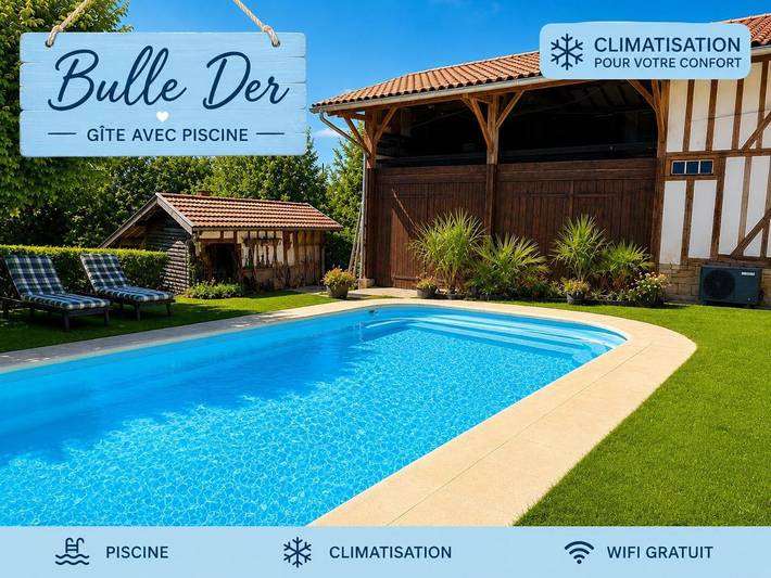 Location de vacances pour 6 personnes, avec jardin ainsi que piscine et vue à Giffaumont-Champaubert