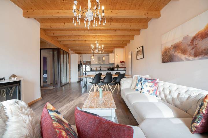 Ferienwohnung für 4 Personen, mit Terrasse und Sauna sowie Ausblick