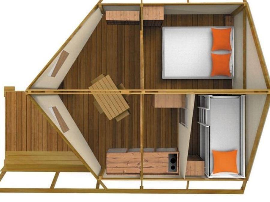 Camping Les Pirons - Bungalow toilé 4 personnes - Junior 2 chambres 17m² - sans sanitaires in Château-d'Olonne, Les Sables-d'Olonne