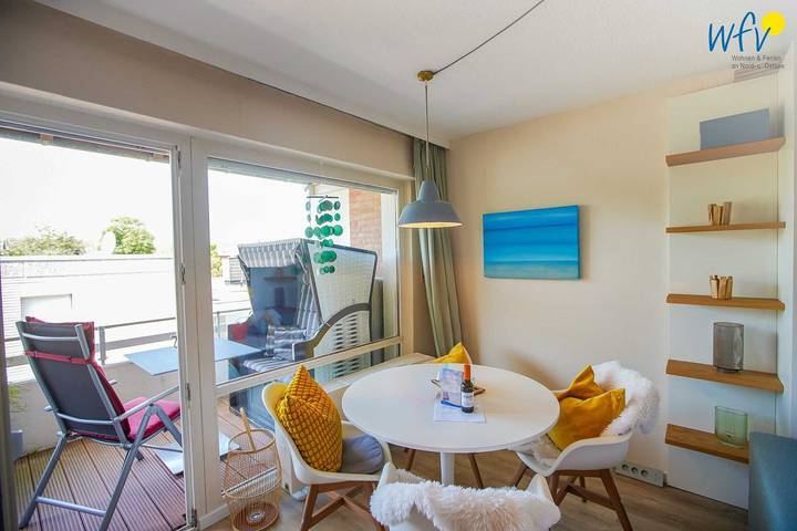 Ferienwohnung für 4 Personen, mit Balkon und Garten sowie Sauna