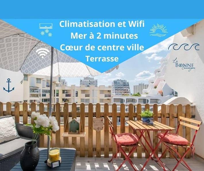 Gîte pour 2 personnes, avec terrasse dans Port de la Grande Motte