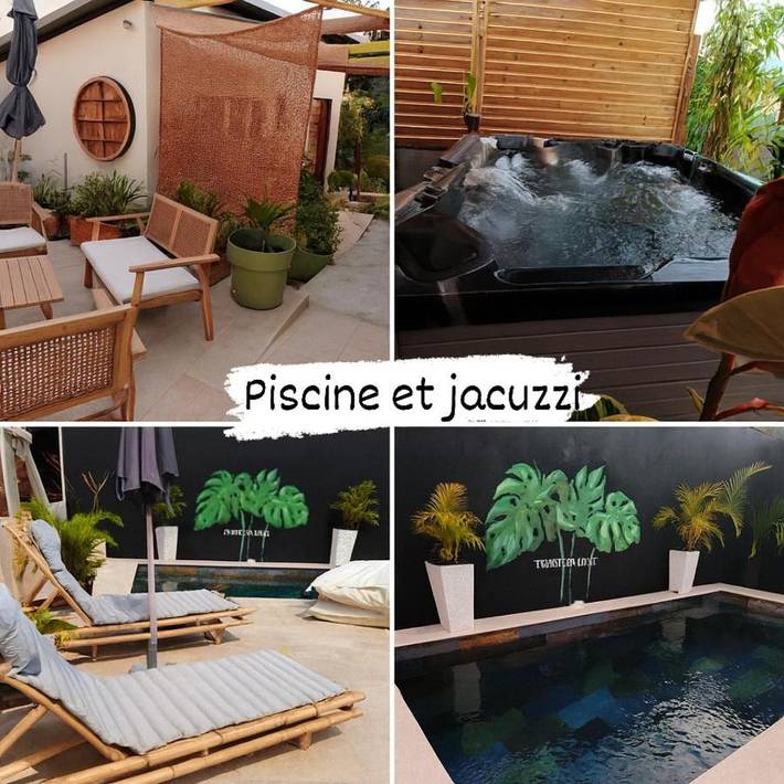 Maison de vacances pour 2 personnes, avec jardin et terrasse ainsi que jacuzzi et piscine sur l' Île de la Réunion