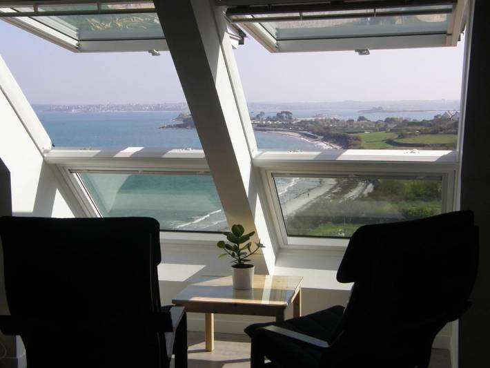 Ganze Wohnung, "Tromeal Lasalle" blick auf das Meer. Mit 4 Ster in Saint-Pol-de-Léon, Ceinture Dorée