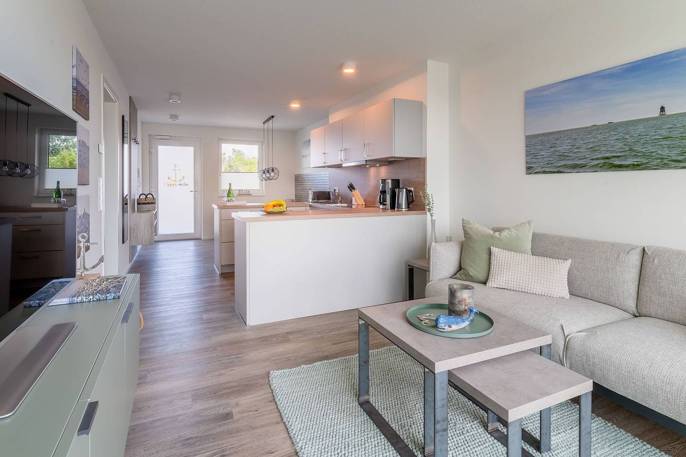 Ganze Wohnung, Ferienwohnung "Ankergold" mit Sauna, Balkon & Deichblick in Nordstrand (Gemeinde), Nordseeküste