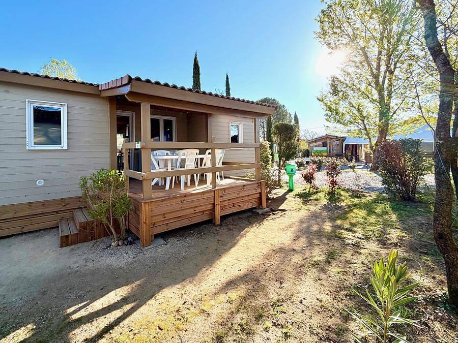 Camping l'Oasis Des Garrigues - Chalet 8 personen - Campanule 35m² - 3 Schlafzimmer in Vogüé, Ardèche