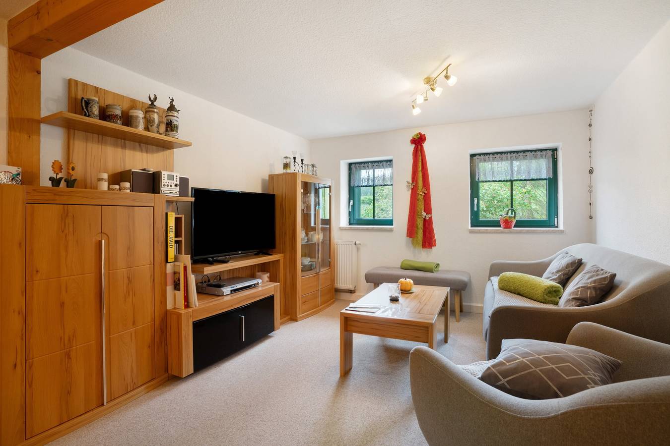 Ganze Wohnung, Ferienwohnung 'Wohnung Volksgut' mit Bergblick, privater Terrasse und Wlan in Bad Gottleuba-Berggießhübel, Elbsandsteingebirge